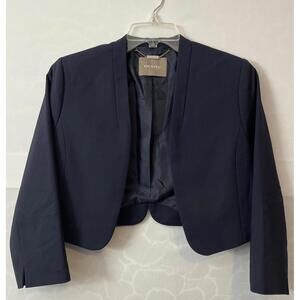 Orsay Womens Medium Size 38 Eur Blue Cropped Lined Open-Front Blazer! A6193